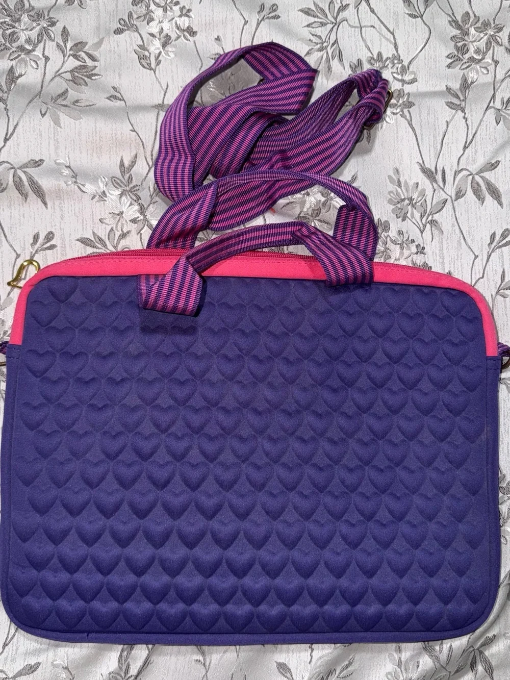 Justin Bieber Purple and Pink Quilted Laptop Sleeve